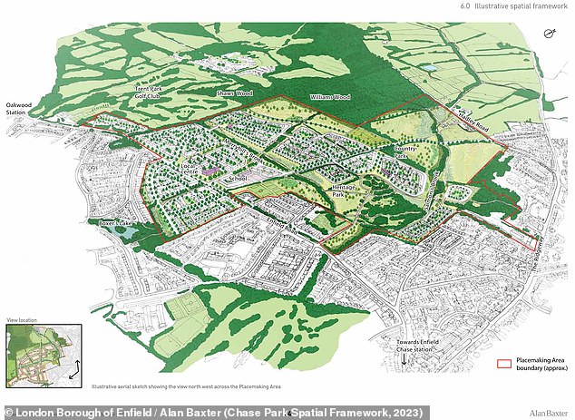 The 21,000 homes development, in Enfield, will include GP surgeries, schools, and leisure facilities