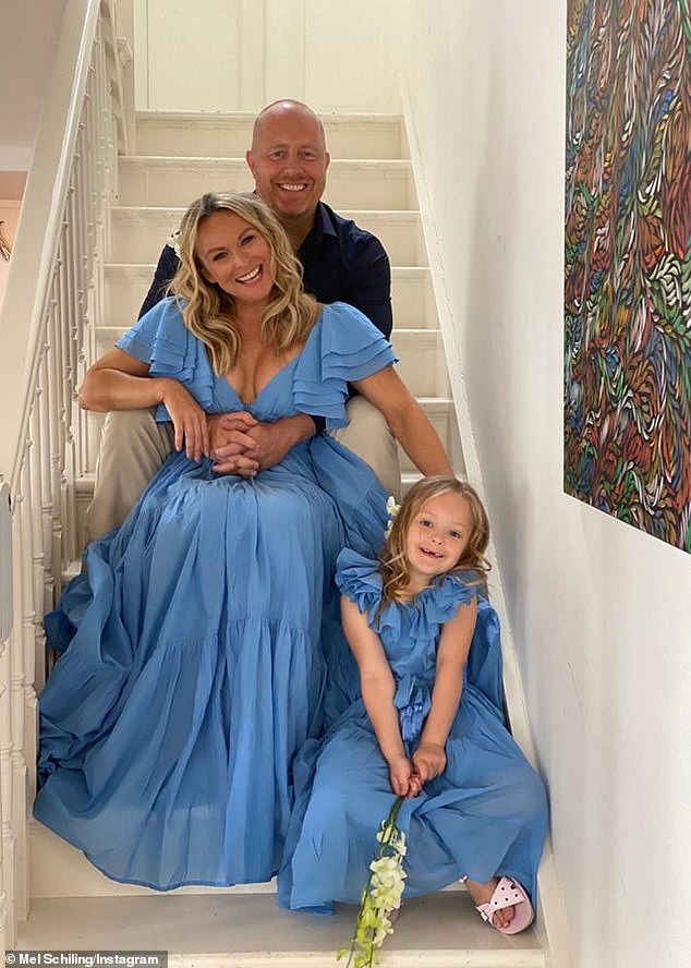 The couple held their legal wedding ceremony in Melbourne, in December 2020 (pictured) Mel said she was overcome with emotion on the day, and shed teats of happiness