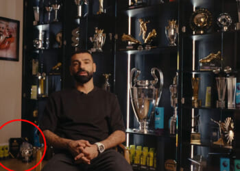 Mo Salah's incredible trophy cabinet is OVERFLOWING as Liverpool legend has host of awards on the floor