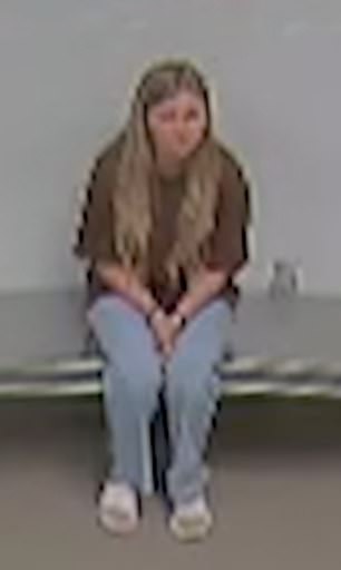 Her long blonde hair was worn down