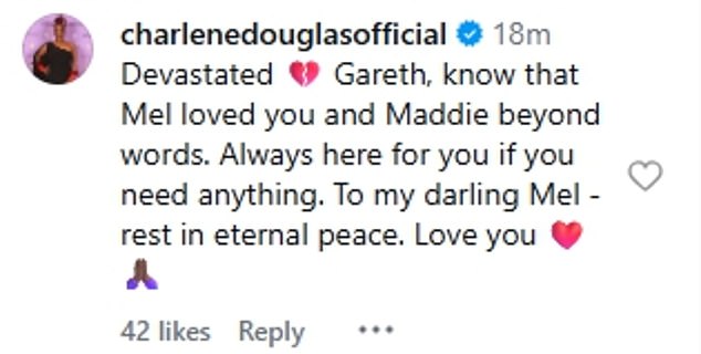 Fellow MAFS dating expert Charlene Douglas shared her condolences