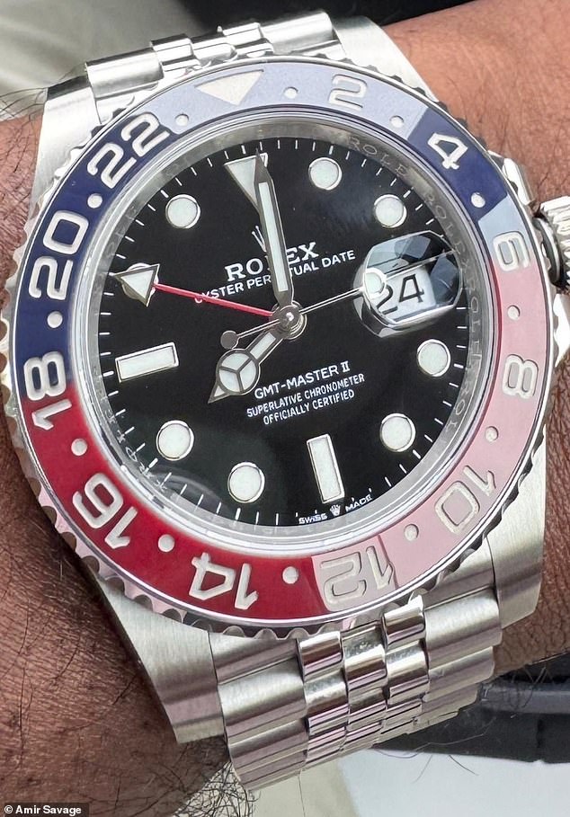 Dr Savage had his £18,000 limited-edition Rolex (pictured) taken from his locker while he relaxed in the sauna