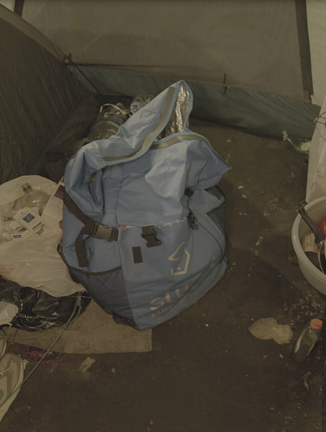 On slow nights, one told me he made £15 after four hours on the road. Meanwhile, the average room to rent in London now costs close to £1,000 a month. Pictured: The roadside London camp populated by food delivery riders