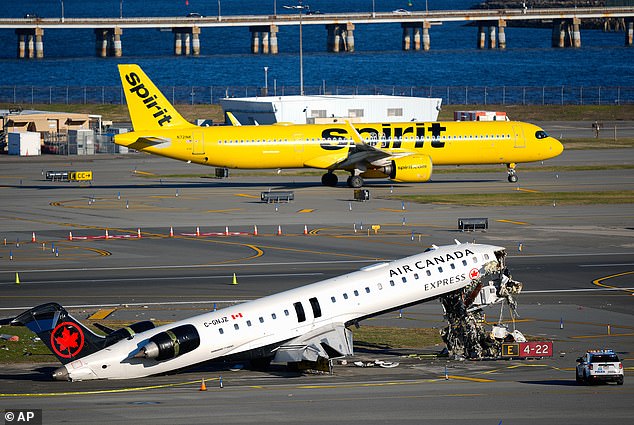 It comes as the fallout from the crash continues, with passengers flying out of New York's LaGuardia Airport having to taxi past the still-visible wreckage