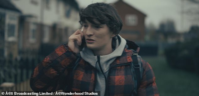 Writer of the show Mark Burt added: 'It is the victim's story. He had access to the script and consulted with us'. Pictured: Osian Morgan as the victim