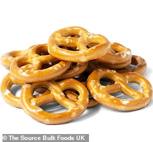 What experts call the 'health halo' means that products can seem healthier than they are - including salted pretzels - when sold in the same stores as genuinely healthy food