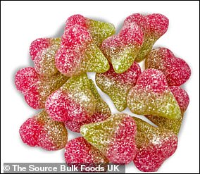 Sour Fizzy Cherry sweets sold by The Source Bulk Foods - the biggest ingredient in them is listed as sugar