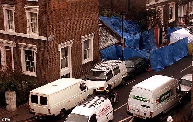 Pictured: Morton's Holland Park home being searched by forensic experts 15 months after his violinist wife's disappearance
