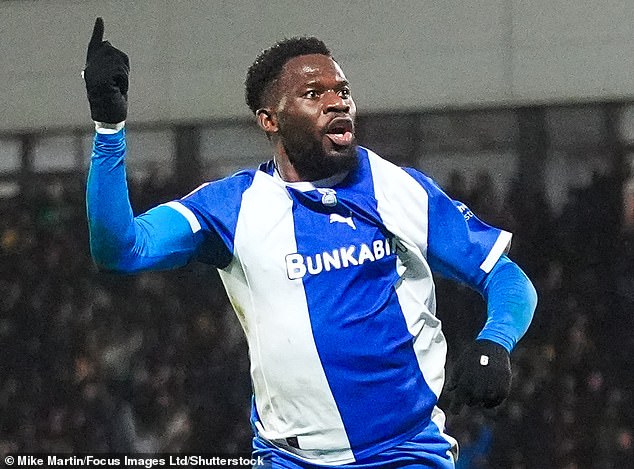 Mike Fondop scored twice for Oldham to complete the win and after the game he mingled with fans