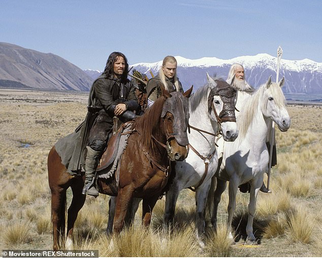 The Lord of The Rings trilogy earned a staggering 17 Academy Awards; Viggo Mortensen,  Orlando Bloom and Ian Mckellen seen in a still from The Two Towers