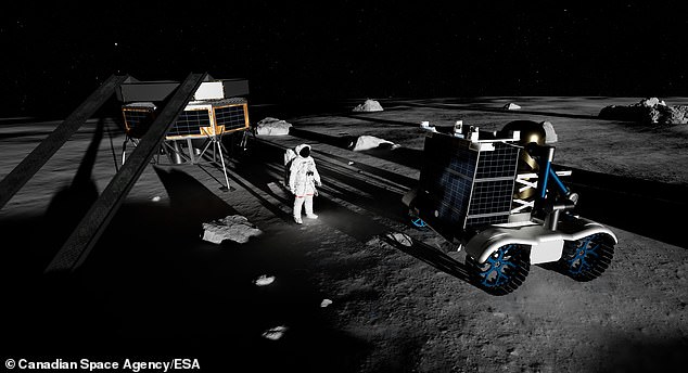 NASA said lunar utility vehicles from the Canadian Space Agency (pictured) will also be needed