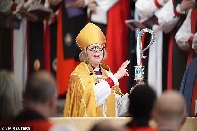 Dame Sarah Mullally speaks during the Enthronement Ceremony installing her as the 106th Archbishop