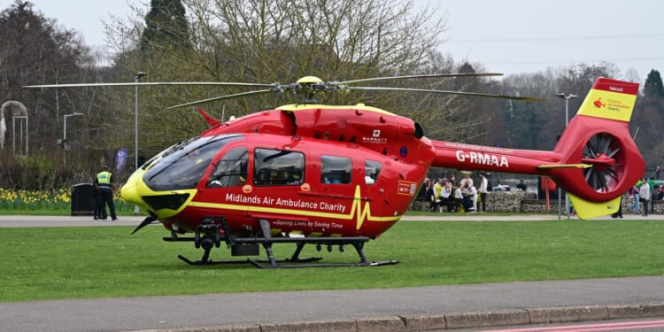 Woman rushed to hospital in air ambulance after tree smashed through car causing road closure and lengthy delays