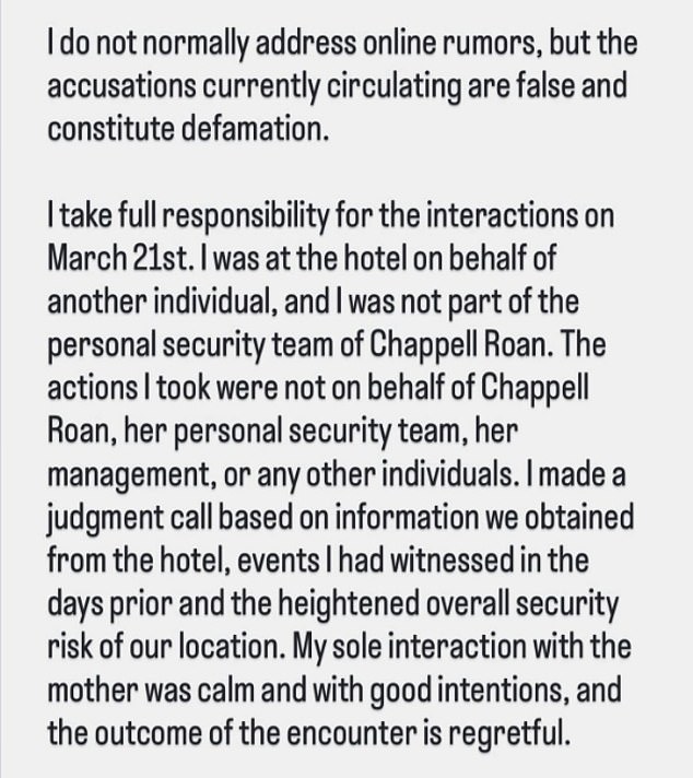 The bodyguard ¿ who once worked for Kim Kardashian - broke his silence overnight to blame an incident at the hotel the previous day had for his heavy-handedness