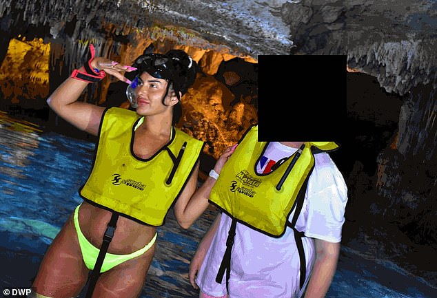 The mother of one is seen exploring an underground cave while on holiday. She told officials of suffering from PTSD and dyslexia which left her housebound