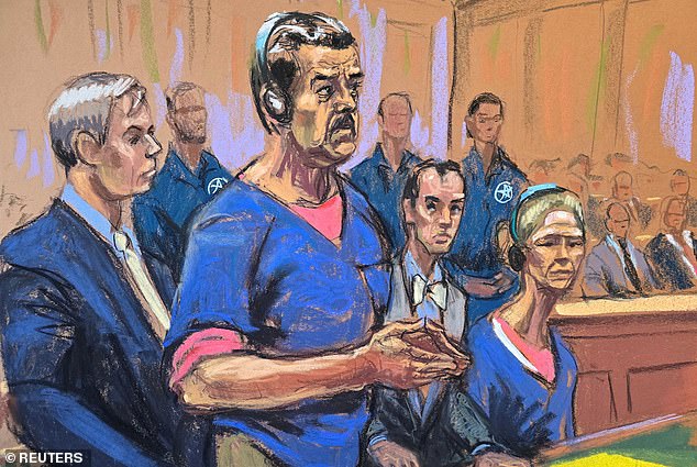 Maduro in a court sketch during his arraignment in Manhattan on January 5