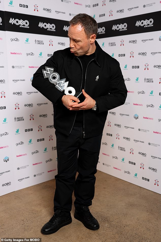 The actor said the win 'means the world' to him as he dedicated his award to his father, who looked on proudly in the crowd