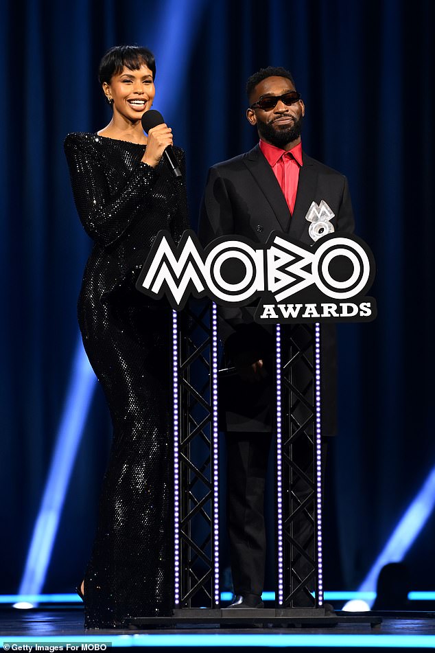 Sabrina Elba graced the stage with Tinie Tempah to present Album Of The Year to Olivia