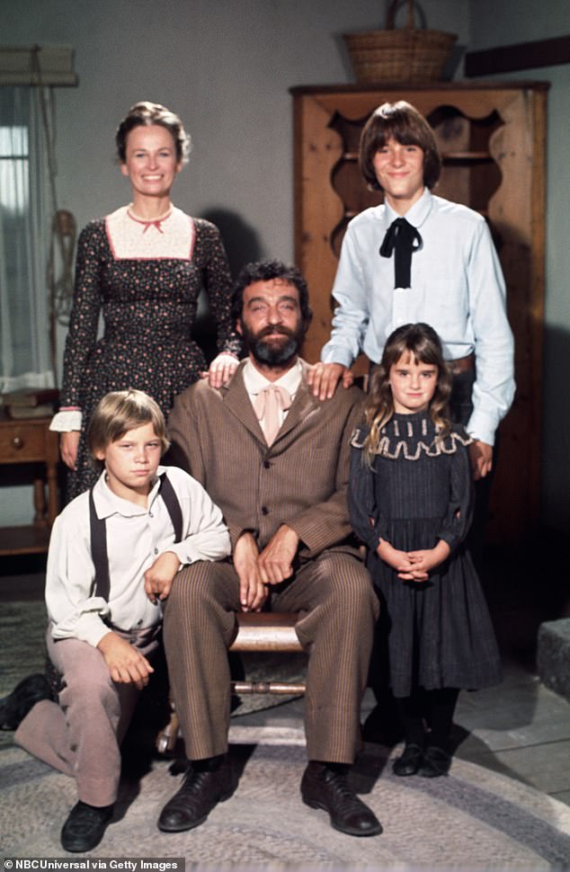 Bartlett with her co-stars on a 1975 episode of Little House on the Prairie