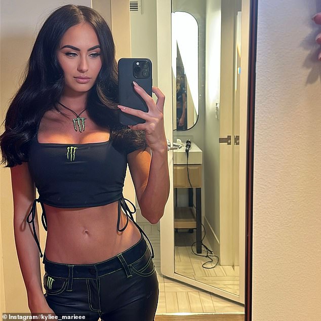 Lee and Walton (pictured) are better known for being part of the Monster Energy Girls, a squad of women who are often seen posing alongside athletes at motorsport and MMA events