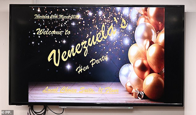 Guests in stunning party dresses began arriving from around 7pm, many clutching flowers, presents and cards for Venezuela