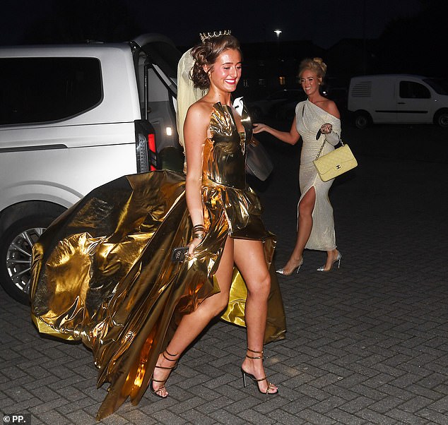 Preparations got underway for Venezuela's hen party earlier in the day, with organisers seen taking in light up chairs and tables and two 2,500-watt speakers for the festivities