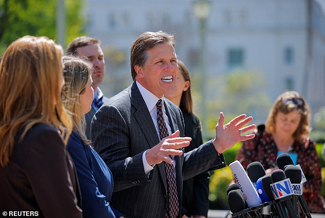 Mark Lanier, lawyer for Kaley G.M., outside court after the jury found Meta and Google liable in a case accusing Meta and Google's YouTube of harming children's mental health through addictive social media platforms