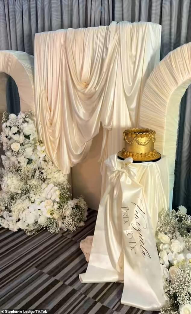 There was a gold cake on display