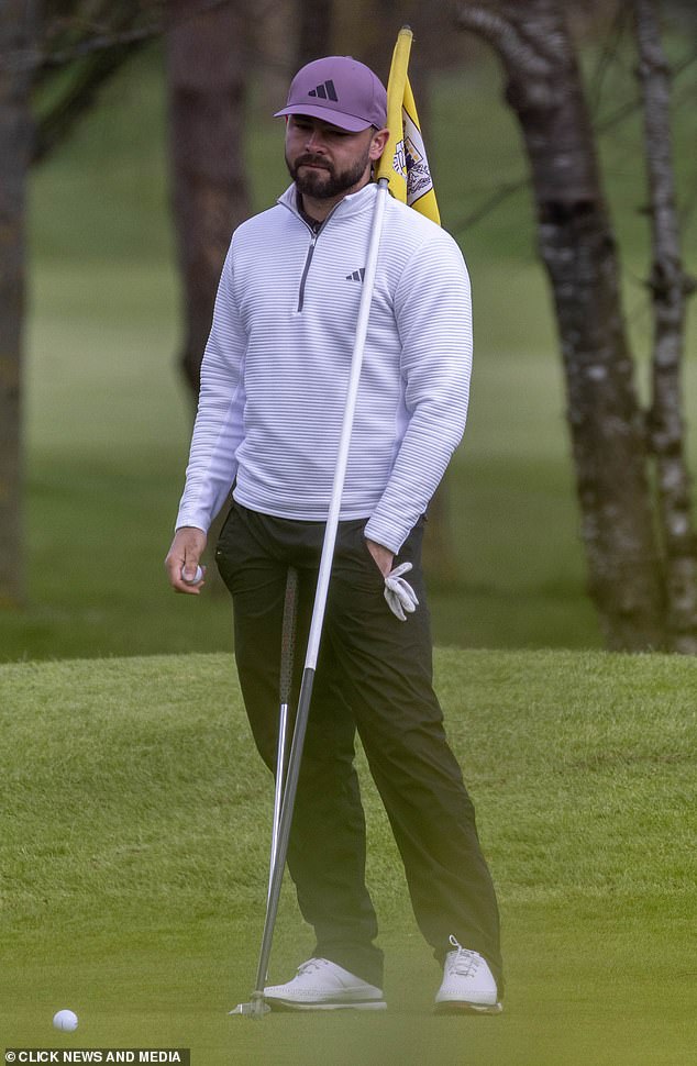 Meanwhile around 50 miles away Bradley joined a group of pals for a game of golf near his Gillingham F.C team's training ground