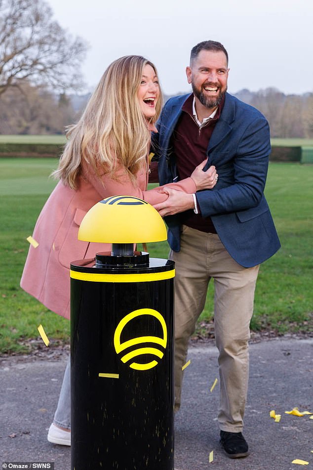 Upon finding out their exciting news, Mrs Churchill said she had to grab hold of her husband Rob Churchill who then gave her a 'big kiss and massive hug'
