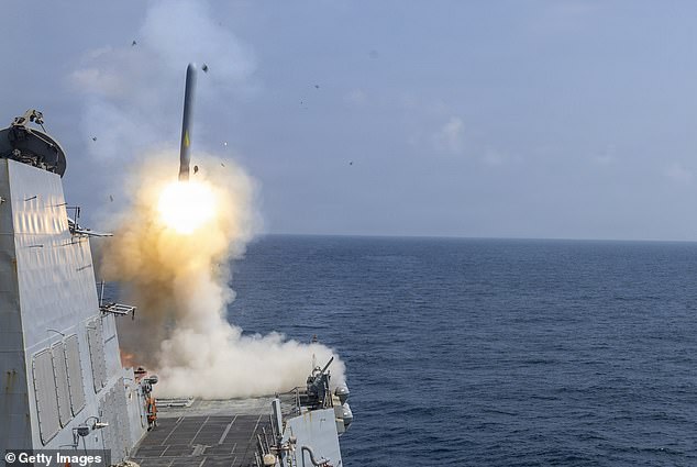 Arleigh Burke-class guided-missile destroyer USS Delbert D Black (DDG 119) fires a Tomahawk Land Attack Missile (TLAM) in support of Operation Epic Fury on February 28, 2026 in the Mediterranean Sea