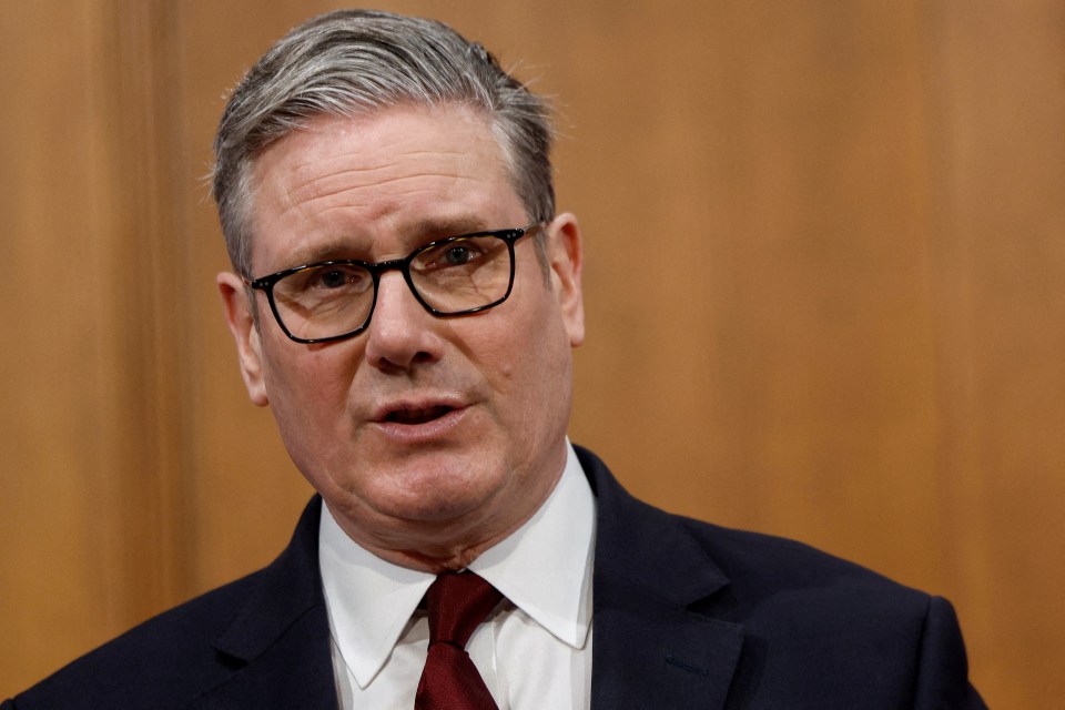 British Prime Minister Keir Starmer speaks to the media.