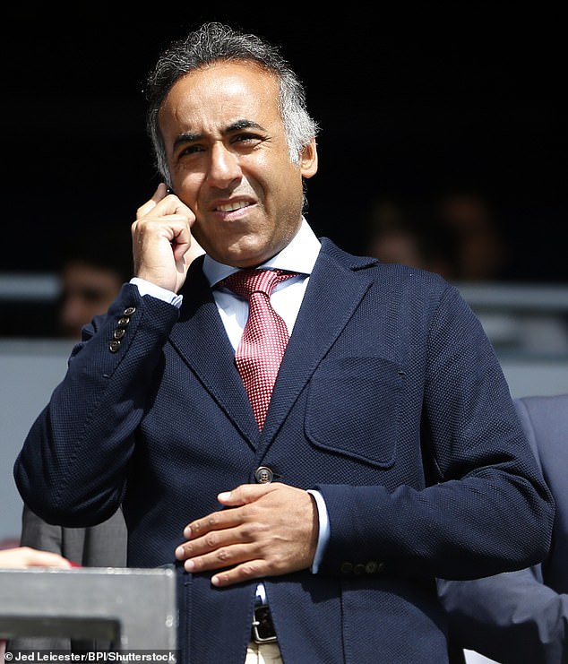 Fawaz Al-Hasawi (pictured, at a football match in 2015), former owner of Nottingham Forest football club, was allegedly stabbed in his bedroom after masked robbers broke in as he slept in his £10million Mayfair home last month