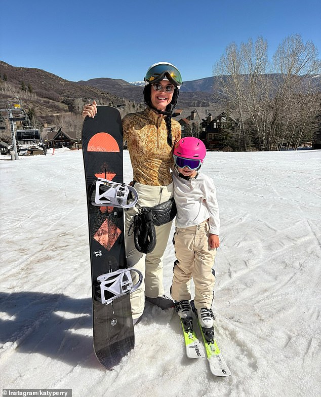In her post, Perry also included a photo with her daughter Daisy Dove, five, during a recent ski trip