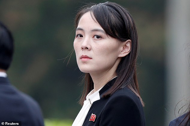 But if she does succeed to the throne, she faces a fight to win over a conservative culture that views women as weak. There are also suggestions of a palace power struggle with her aunt, Kim Yo-jong (pictured, in 2019), who is a highly influential official