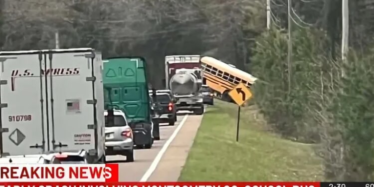 Deadly school bus crash kills two students in huge collision with dump truck during class field trip as 7 others injured