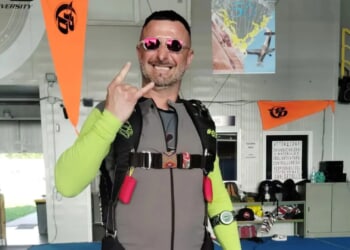 Daredevil dad-of-two, 51, plunges to his death during first ever skydive with new parachute while 13,000ft in the air