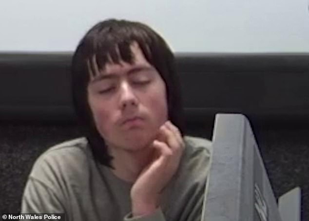 Roberts, pictured here in a police interview, answered no comment to all questions put to him