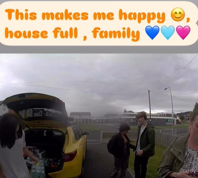 Angela said spending time with her family with a 'house full' made her happy