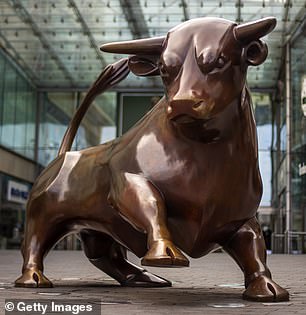 On a charge: The model outside the Bullring in Birmingham
