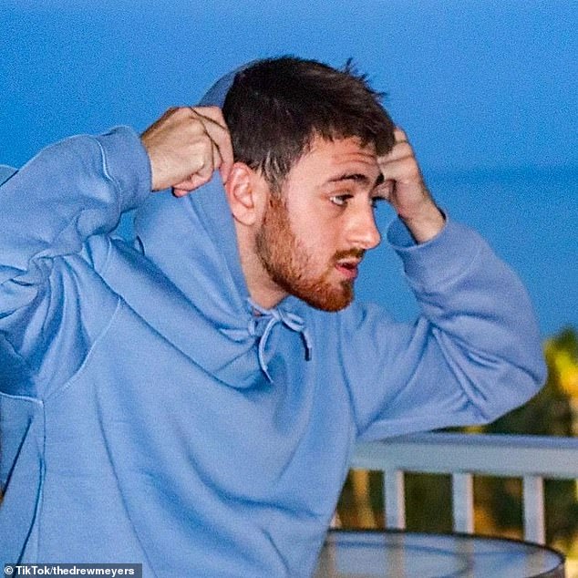 Some of Drew Meyers' videos are titled 'Want to touch my banana?', 'What age did you lose your V-card?', and 'How TikTokers pick up girls'