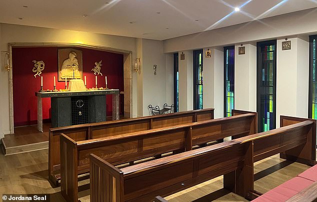 Pictured: The chapel inside Lakefield where the women pray each day