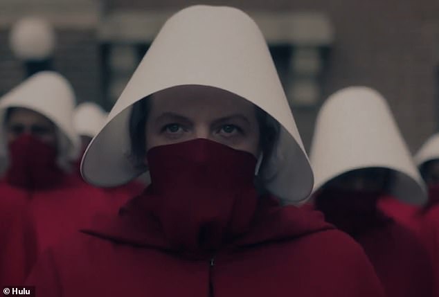 In echoes of Margaret Atwood's dystopian novel The Handmaid's Tale, a group of young women live and work inside the complex, cooking and cleaning for men they never see