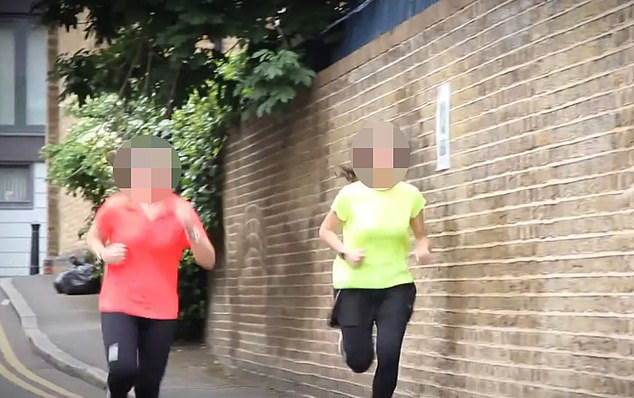 Pictured: A clip from the Ashwell House promotional video showing two students running side-by-side in co-ordinated neon outfits