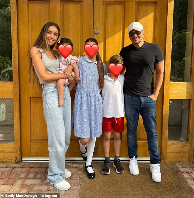Emily married Mysterious Girl singer Pete in 2015 and the couple have three children together: Millie, 12, Theo, nine, and Arabella, one