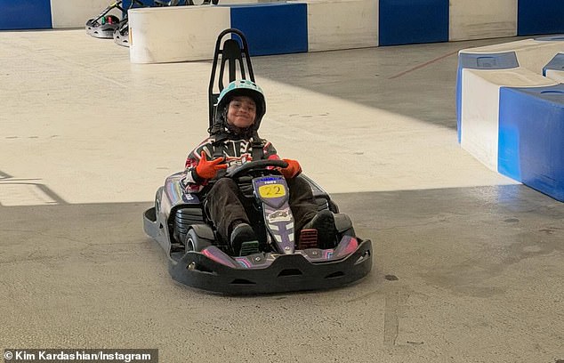 Psalm flashed a smile as he drove around the go-kart course
