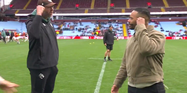 Shock moment head coach shoves TNT Sports host and unleashes X-rated rant after ex-EFL star's nightmare punditry debut