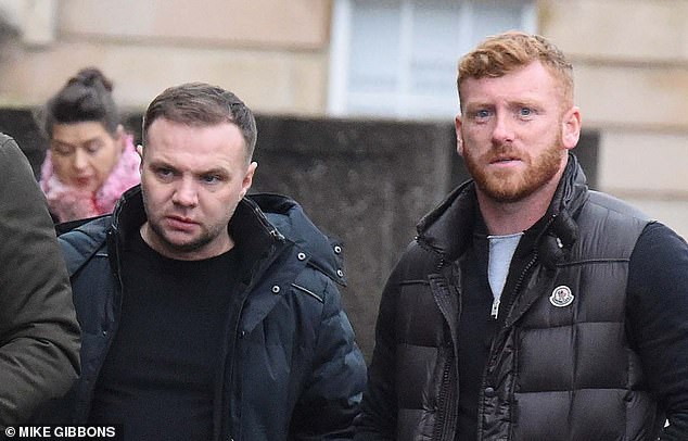 His brother Eddie Lyons (left) and Ross Monaghan (right) were gunned down last May in a beachfront bar in the Costa Del Sol