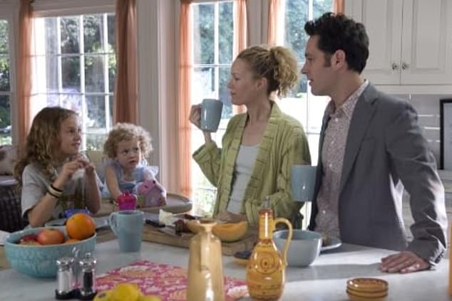 Maude - who began acting at the age of seven with a role in her father's comedy film The 40-Year-Old Virgin - is set to make her directorial debut with the film (pictured with sister Iris, mother Leslie and Paul Rudd)