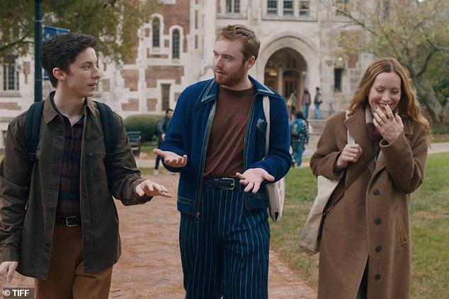 No less than half the cast of Poetic License boast celebrity relatives (L-R, Andrew Barth Feldman, Dustin Hoffman's son Cooper and Maude's mother Leslie in the movie)